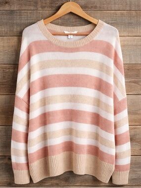 Time and Tru XXXL 22 Polyester Spandex Stripe Sweater